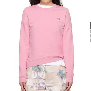MAISON KITSUNÉ Light Pink Crewneck Sweatshirt